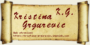 Kristina Grgurević vizit kartica